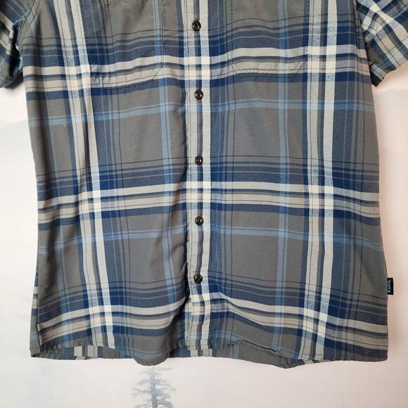Kuhl Blue and Gray Plaid Short Sleeve Button Up Collared Shirt | Men's Small - Picture 5 of 13